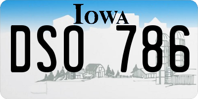 IA license plate DSO786