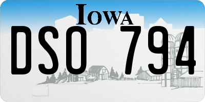 IA license plate DSO794