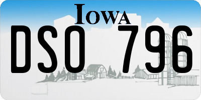IA license plate DSO796