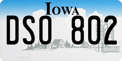 IA license plate DSO802