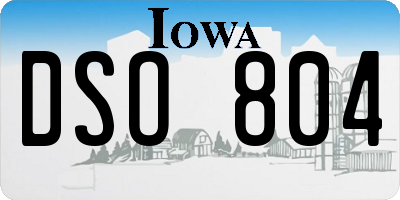 IA license plate DSO804