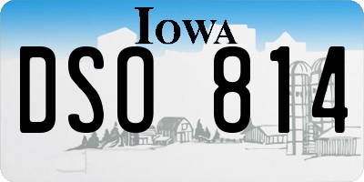 IA license plate DSO814