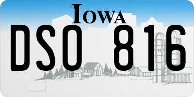 IA license plate DSO816