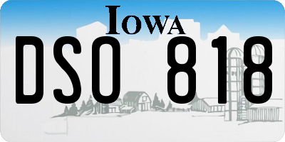 IA license plate DSO818