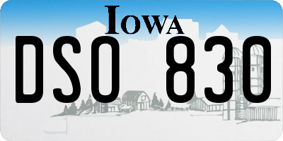 IA license plate DSO830
