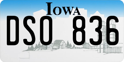 IA license plate DSO836
