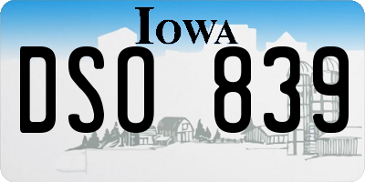 IA license plate DSO839
