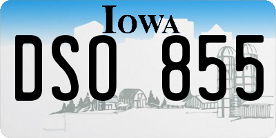 IA license plate DSO855