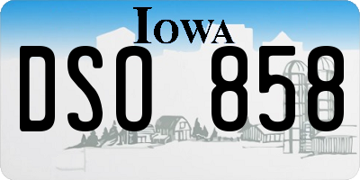 IA license plate DSO858