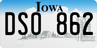 IA license plate DSO862
