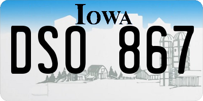 IA license plate DSO867