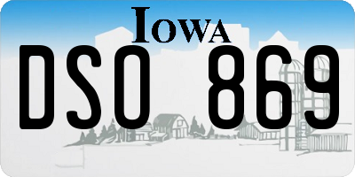 IA license plate DSO869