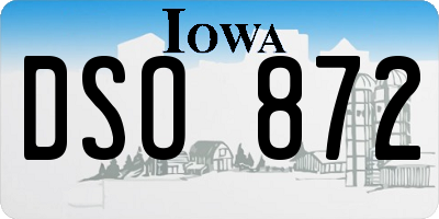 IA license plate DSO872