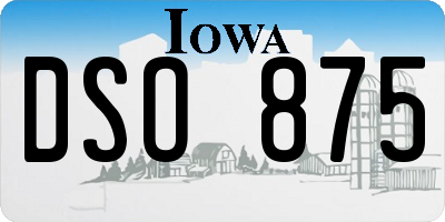 IA license plate DSO875