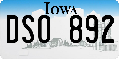 IA license plate DSO892