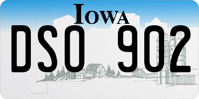 IA license plate DSO902
