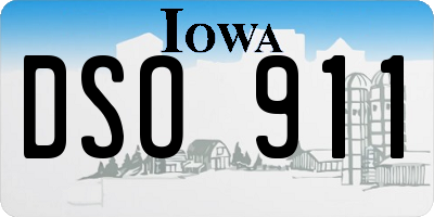 IA license plate DSO911
