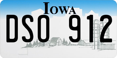 IA license plate DSO912