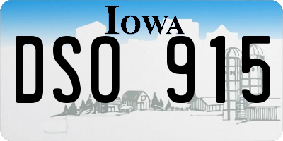 IA license plate DSO915