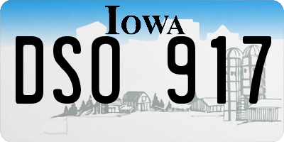 IA license plate DSO917