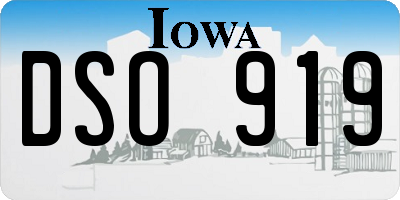 IA license plate DSO919