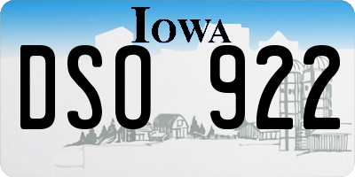 IA license plate DSO922