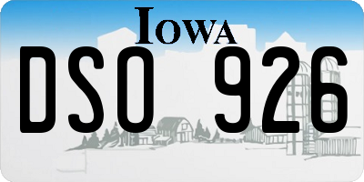IA license plate DSO926