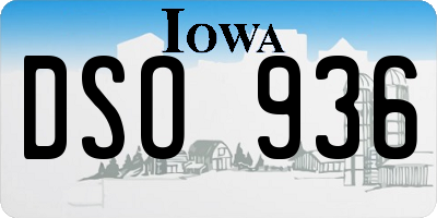 IA license plate DSO936