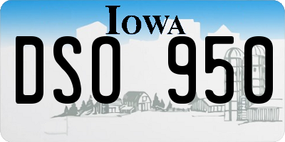 IA license plate DSO950