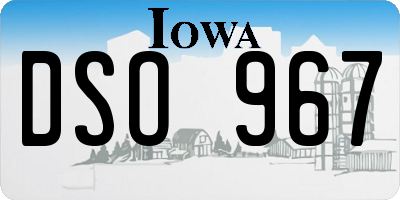 IA license plate DSO967