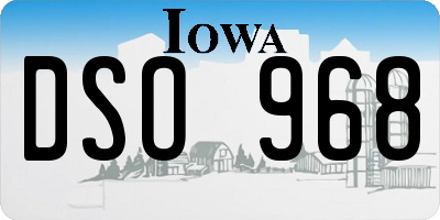 IA license plate DSO968