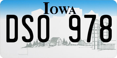 IA license plate DSO978