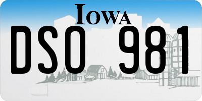 IA license plate DSO981