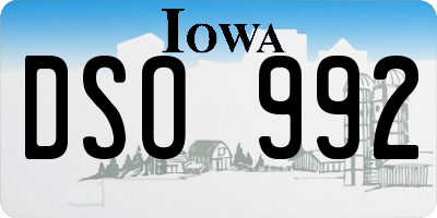 IA license plate DSO992