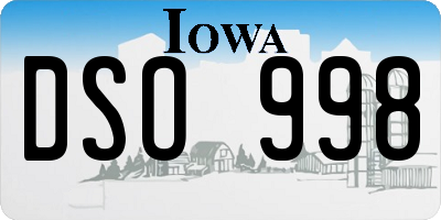 IA license plate DSO998