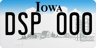IA license plate DSP000