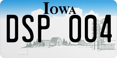 IA license plate DSP004