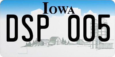 IA license plate DSP005