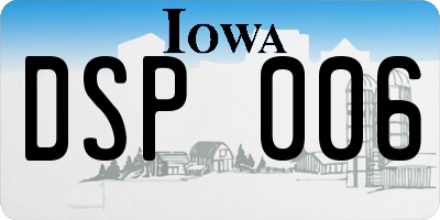 IA license plate DSP006