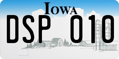 IA license plate DSP010
