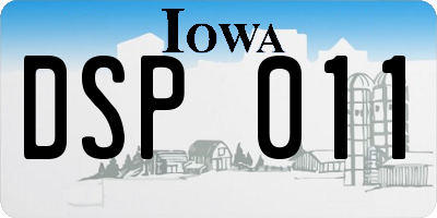 IA license plate DSP011
