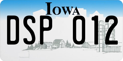 IA license plate DSP012