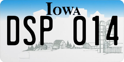 IA license plate DSP014