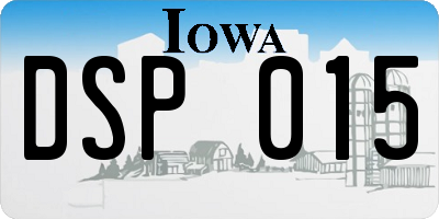 IA license plate DSP015