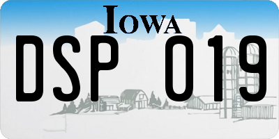 IA license plate DSP019