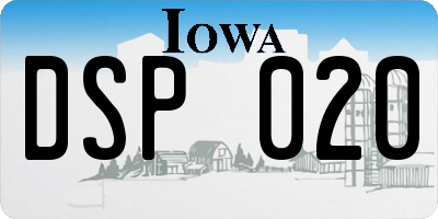 IA license plate DSP020