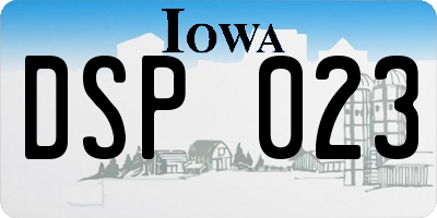 IA license plate DSP023