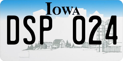 IA license plate DSP024