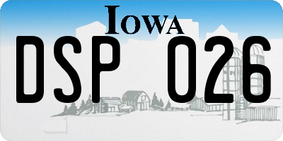 IA license plate DSP026