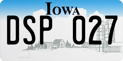 IA license plate DSP027